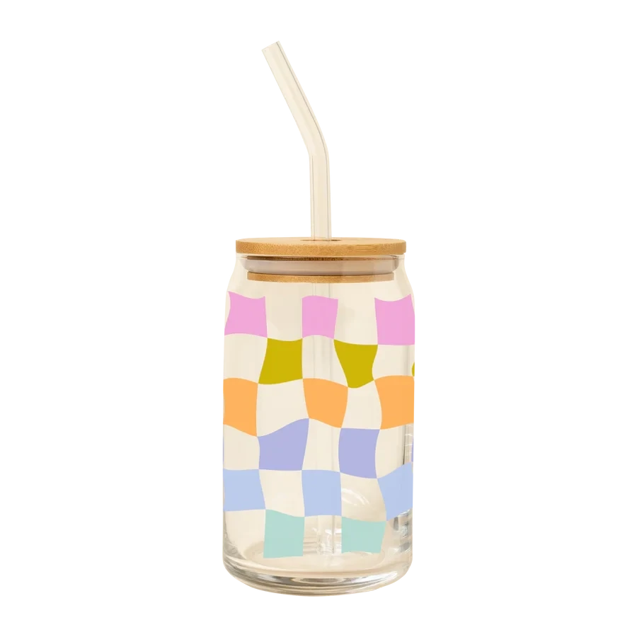 Glass Can with Lid (Choose Your Vibe!)