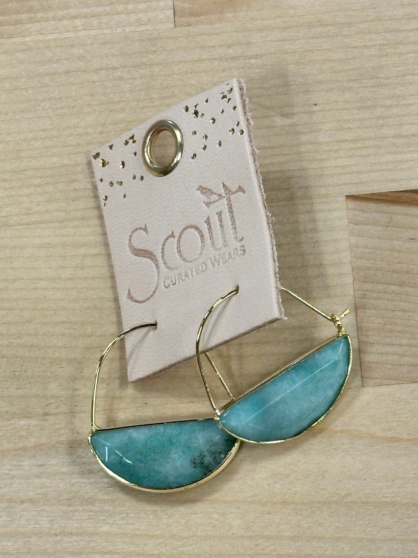 Stone Hoop Earrings