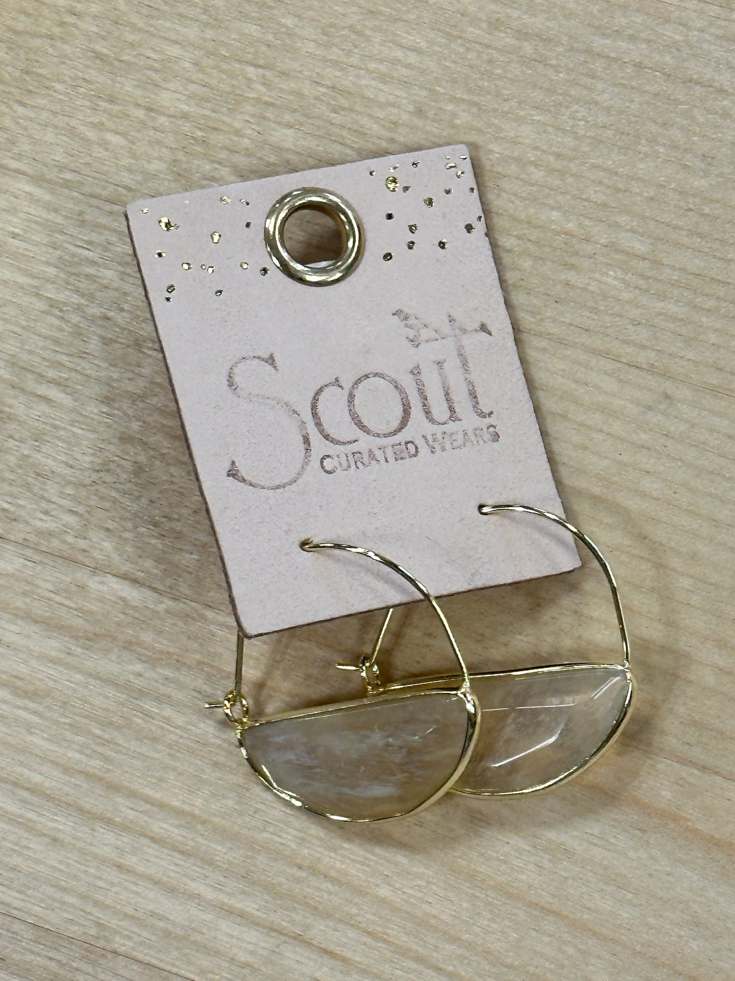 Stone Hoop Earrings