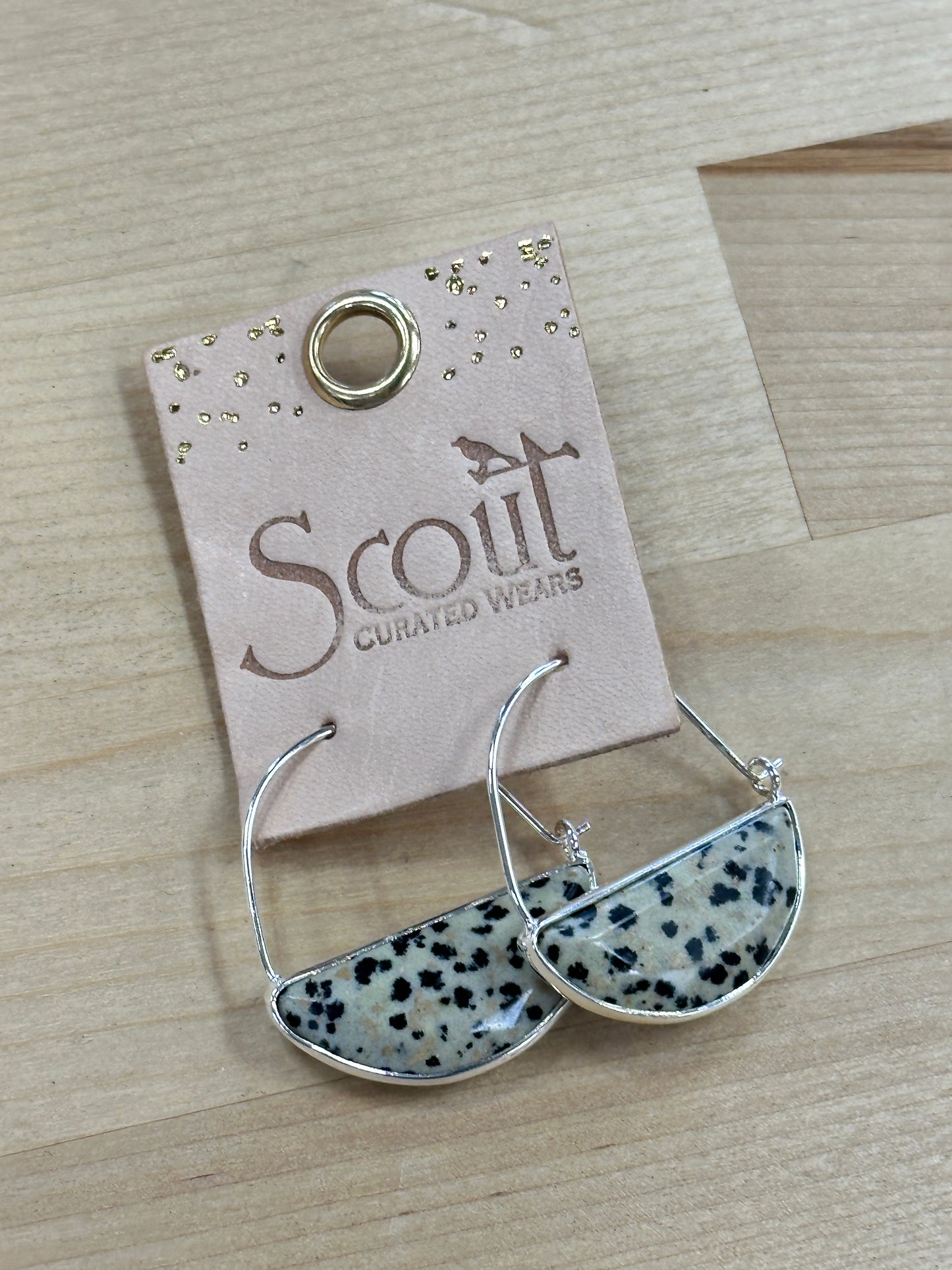 Stone Hoop Earrings