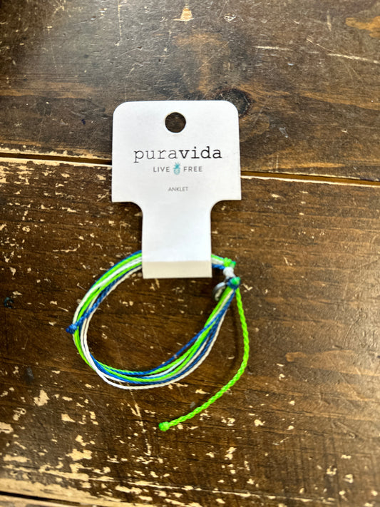 Multi-Strand Green Anklet