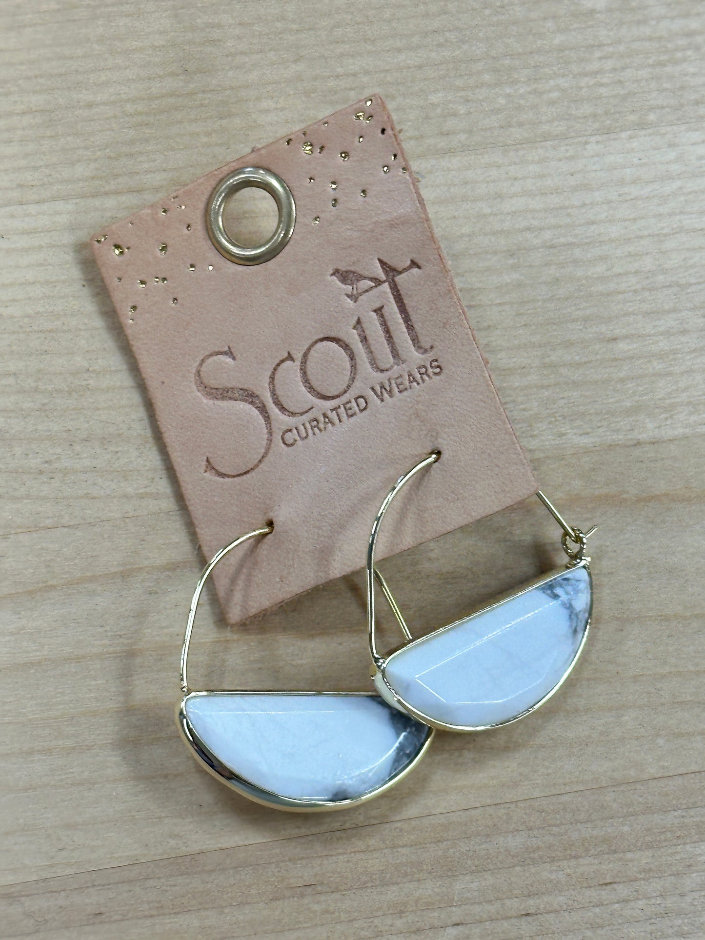 Stone Hoop Earrings
