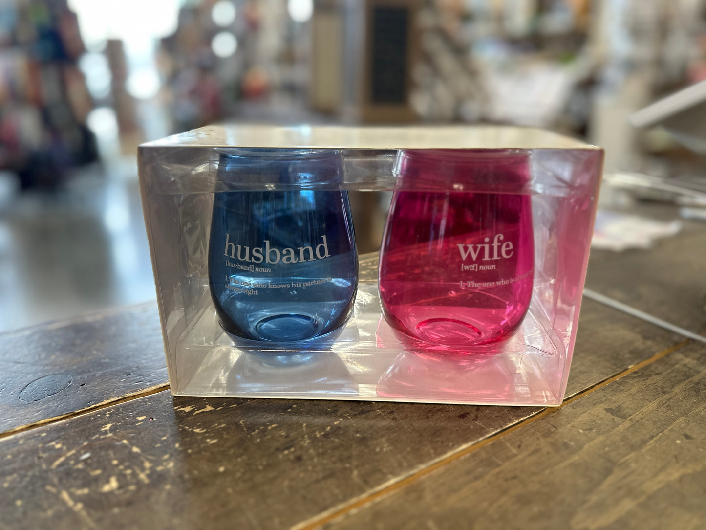 Husband/Wife [noun] - Stemless Wine Set