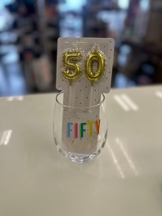 Fifty & Fabulous Wine Glass