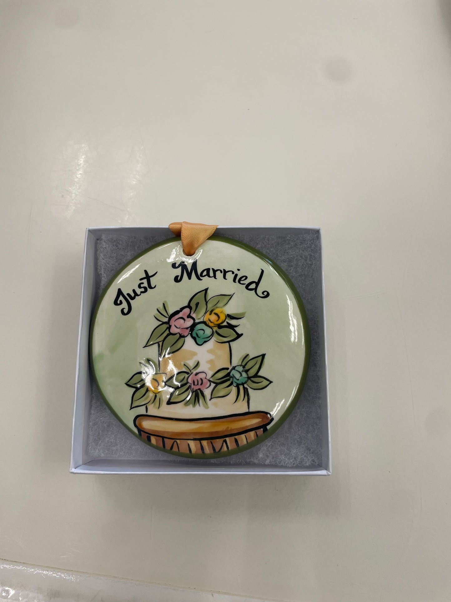 Just Married Flower Cake