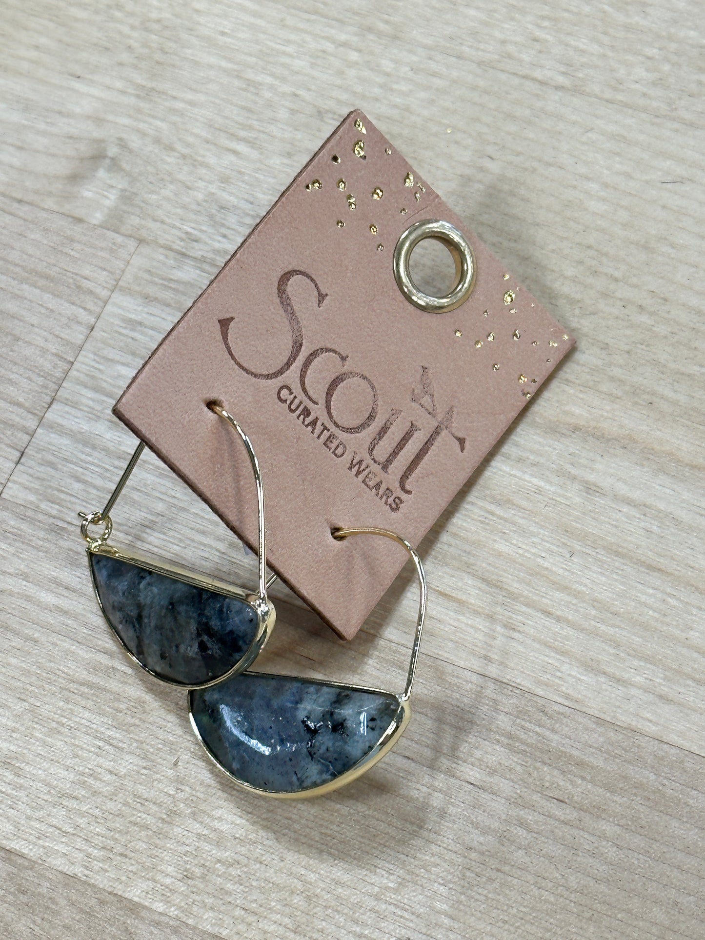 Stone Hoop Earrings