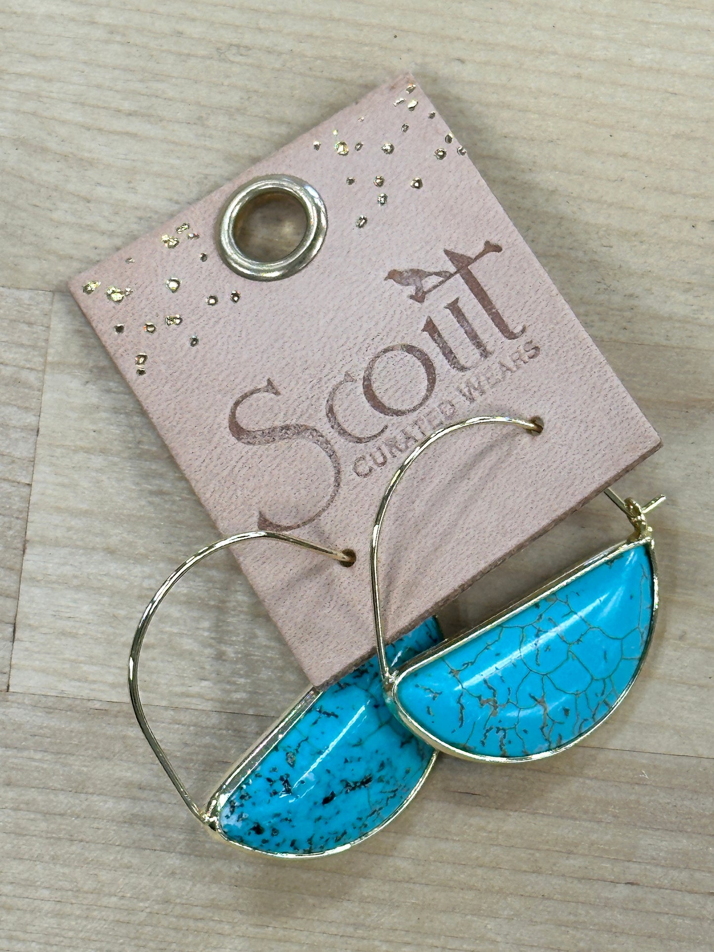 Stone Hoop Earrings