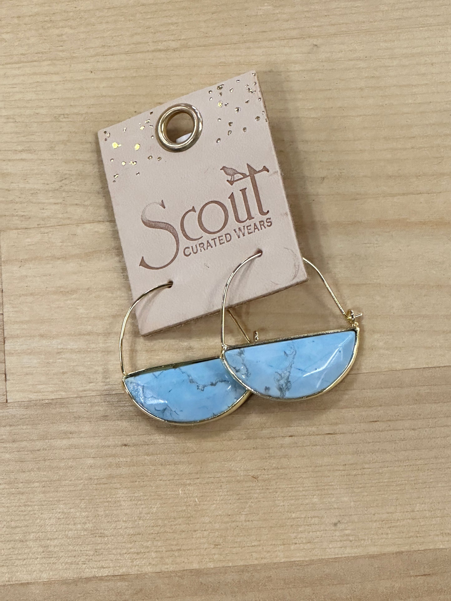 Stone Hoop Earrings