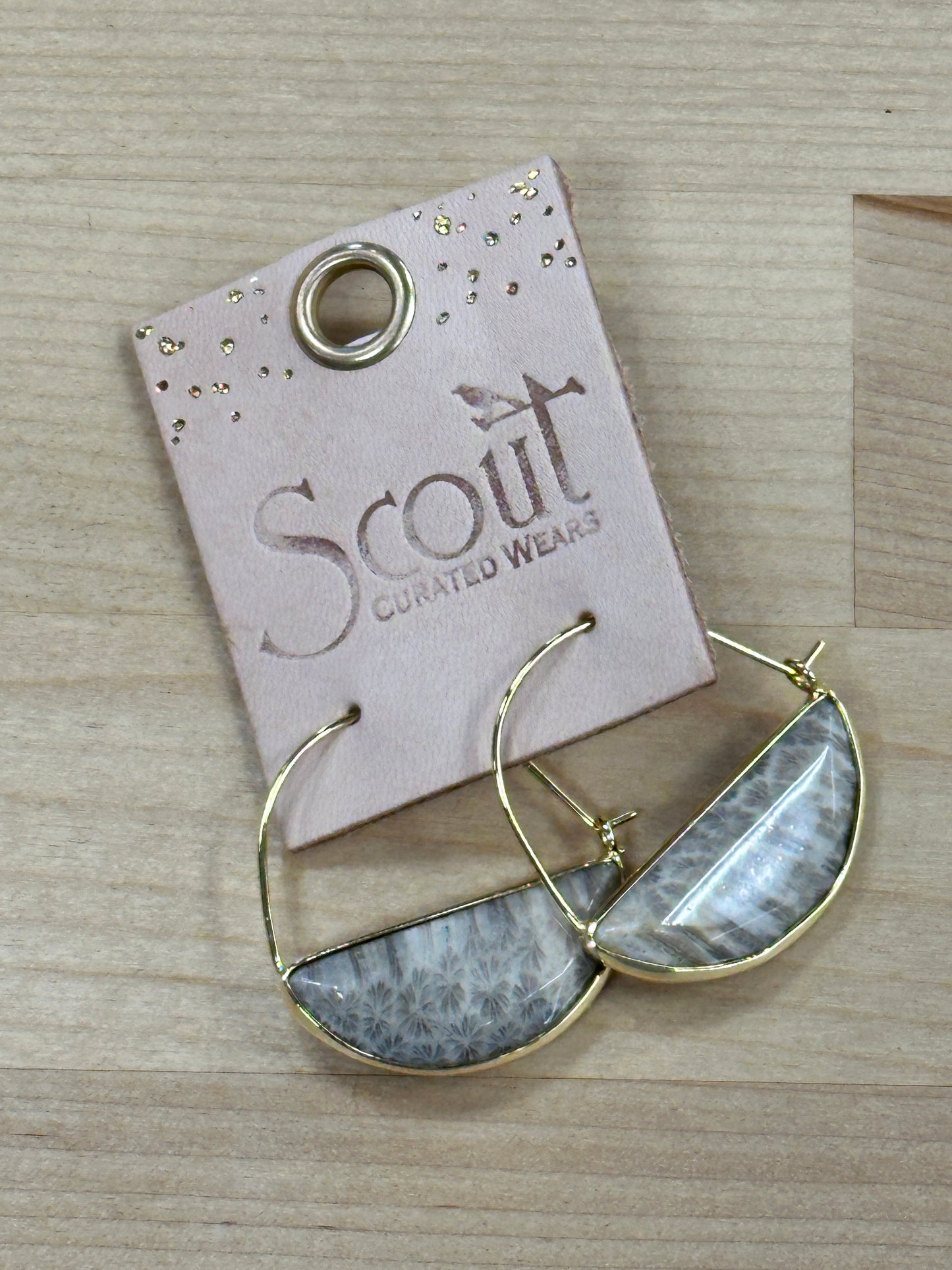 Stone Hoop Earrings