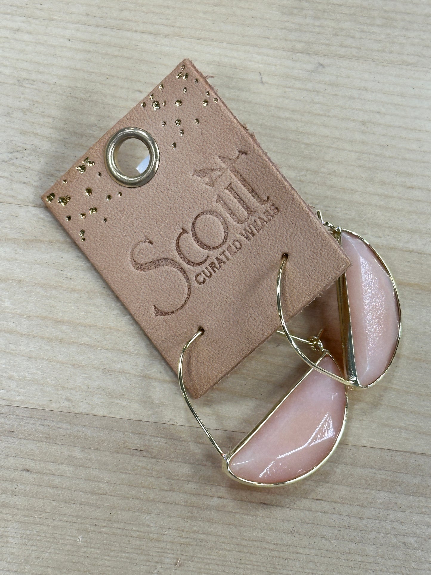 Stone Hoop Earrings