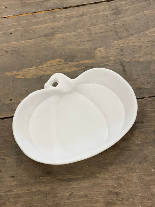 White Mini Ceramic Pumpkin Dish