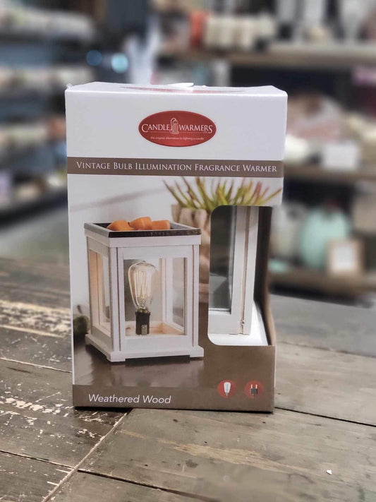 Vintage Style Candle Warmer: Weathered Wood
