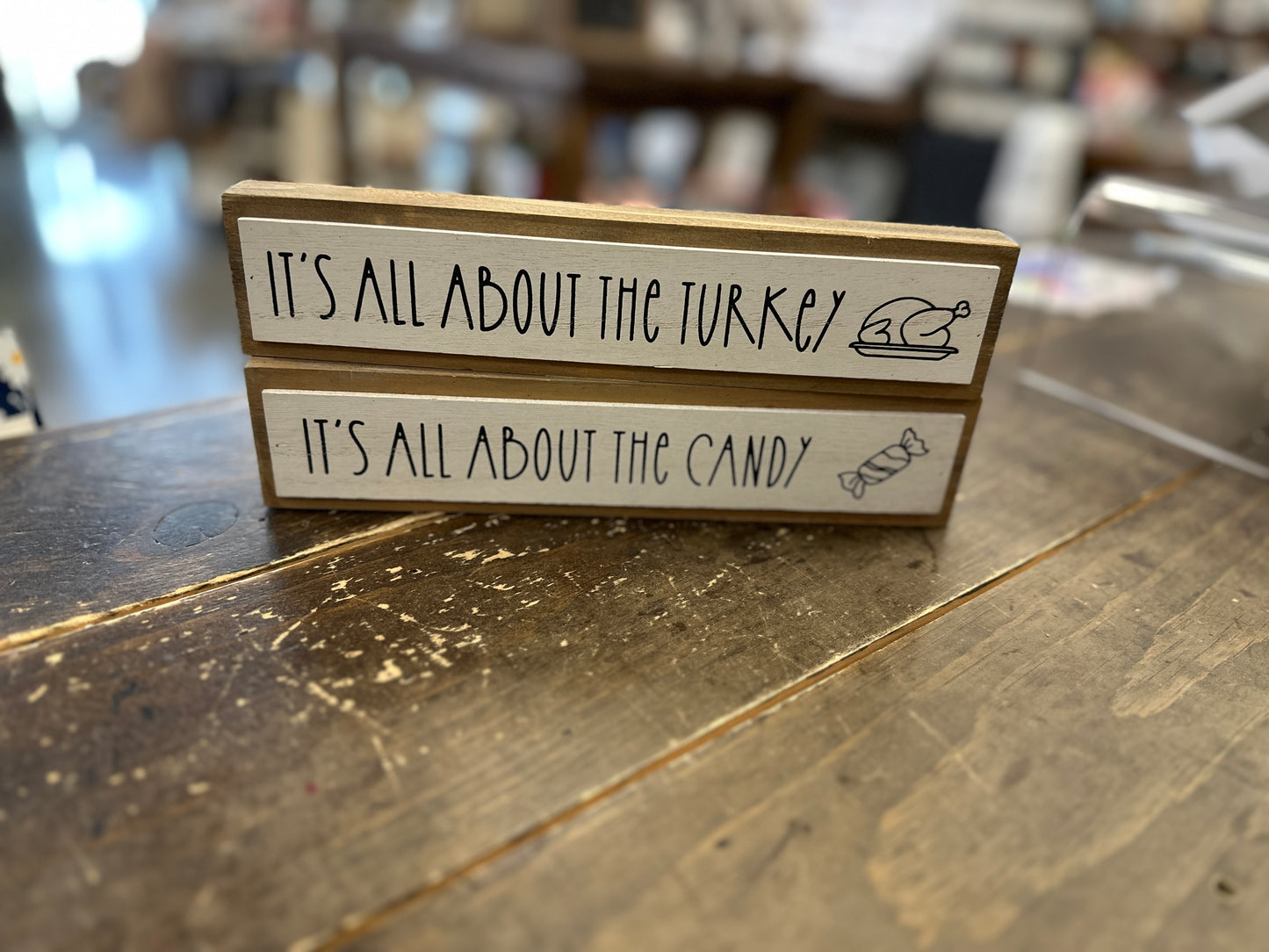 Reversible Sign - It's All About the Candy/Turkey