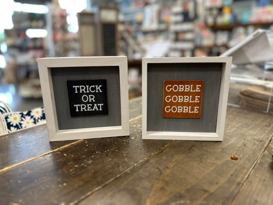 Reversible Sign - Trick or Treat/Gobble Gobble