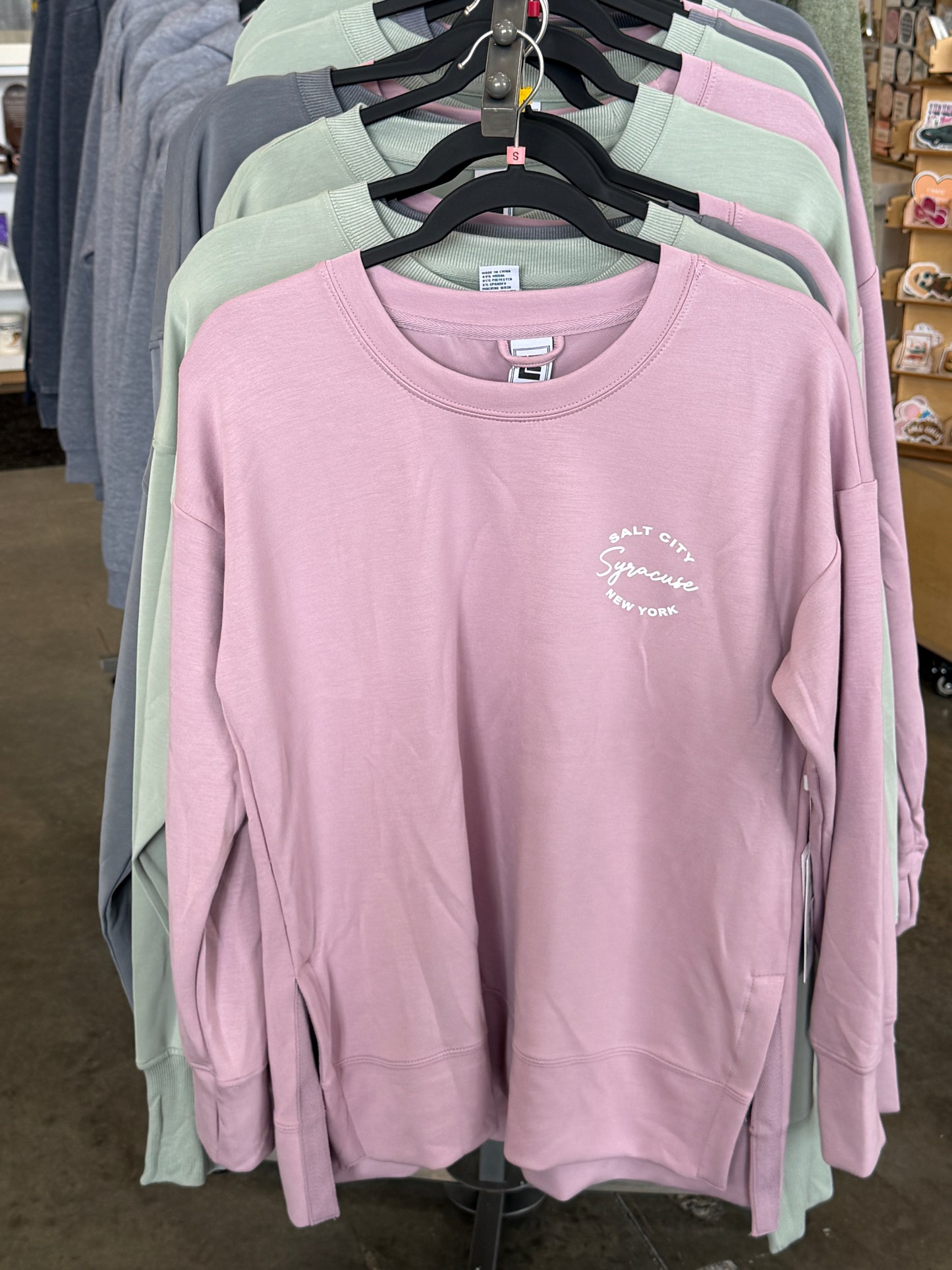 Womens Lilac Split Side Super Soft Crew