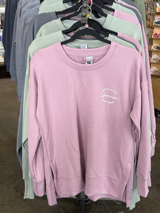 Womens Lilac Split Side Super Soft Crew