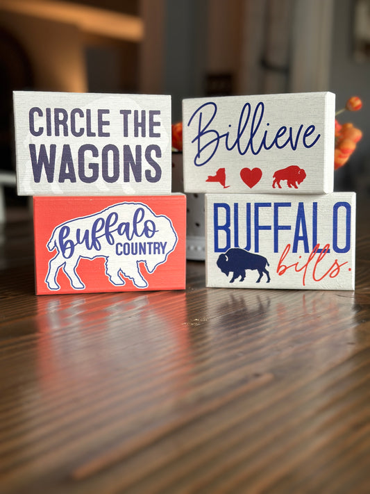 Buffalo Bills Inspired Block Signs