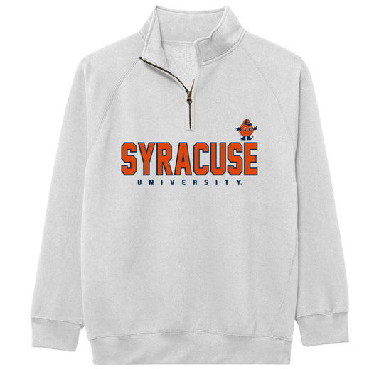 Cuse White 1/4 Zip Fleece