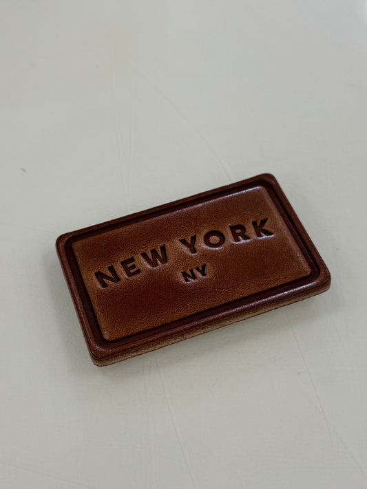 New York NY Leather Magnet