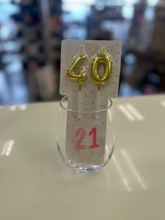 40th Wine Glass