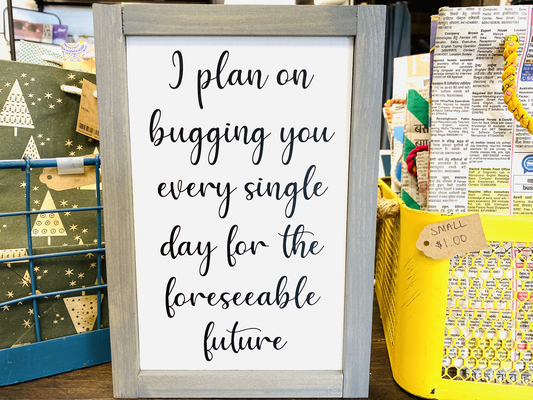 I Plan On Bugging You Every Single Day...