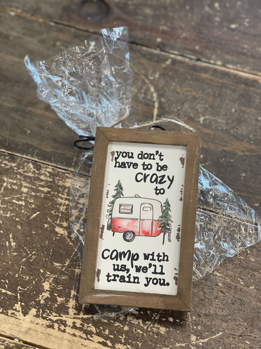 Crazy Camp Framed Ornament